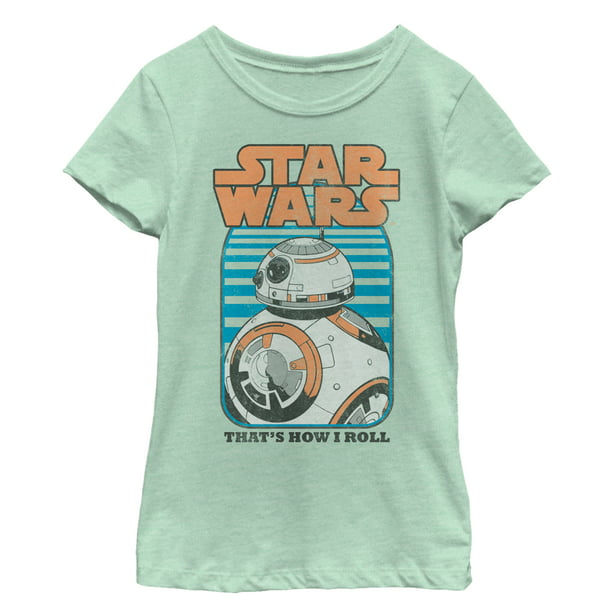 STAR WARS Girls The Last Jedi Character Poster T-Shirt 7-8 Years Black 